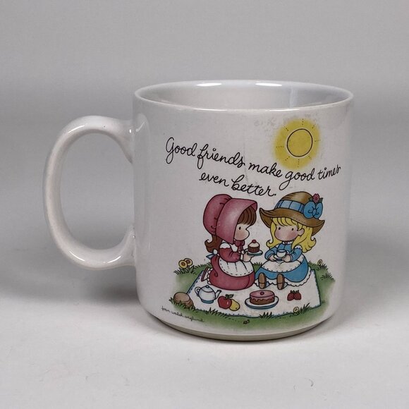 Vintage Joan Walsh Anglund Coffee Mug Good Friends Make Good Times Better 90s - Picture 5 of 8